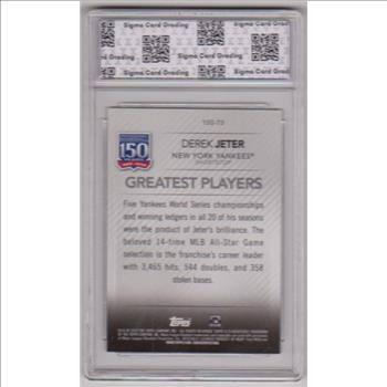 Graded Sigma Mint 8.5 - Derek Jeter 2019 Topps 150 Years Greatest Players #150-73 Insert Card