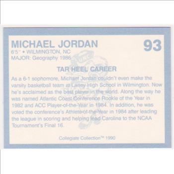 Michael Jordan 1990 North Carolina #93 College Card