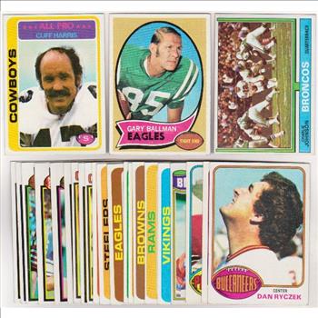 24 Different 1970's Topps Football Cards (1970-1979) w/ Cliff Harris + More