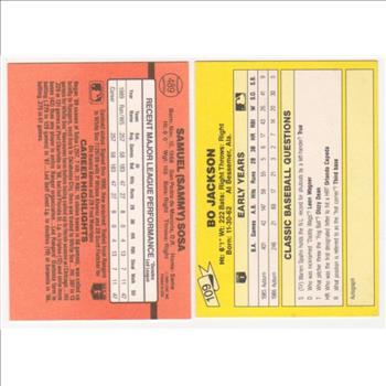 Rookies - Bo Jackson 1987 Classic + Sammy Sosa 1990 Donruss Rookie Pair