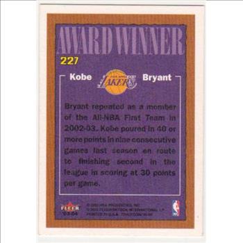 Kobe Bryant 2003-04 Fleer Tradition #227 Card