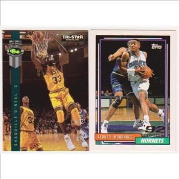 Rookies - Shaquille O'Neal 1992 Classic 4-Sport Tri-Star St. Louis Promo + Alonzo Mourning 1992-93 Topps #393 Cards