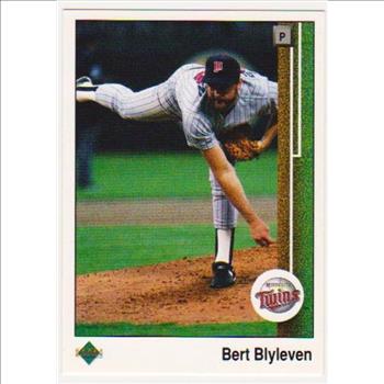 Error - Randy Johnson 1989 Upper Deck Rookie w/ Double Print Back, Bert Blyleven Front - Rare Misprint
