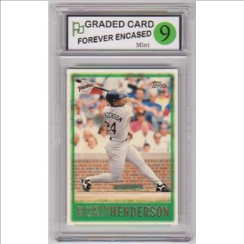 Labeled Mint 9 - Rickey Henderson 1997 Topps #96 Card`