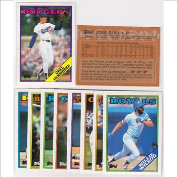 ERROR LOT - 10 Assorted 1988 Topps Baseball Wrong Back Errors w/ Orel Hershiser + More