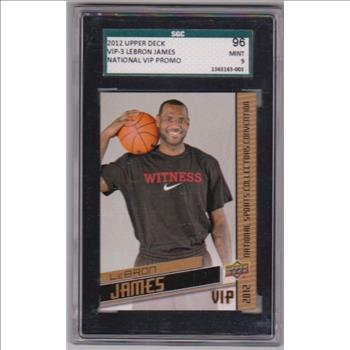 Graded SGC Mint 9 - Lebron James 2012 Upper Deck National VIP #VIP-3 Promo Card