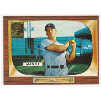 Mickey Mantle 1955 Bowman #202 Commemorative Card - 1996 Topps #5 of 19 Insert Card