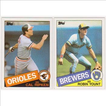 1985 Topps Cal Ripken, Jr. #30 + Robin Yount #340 Card Pair