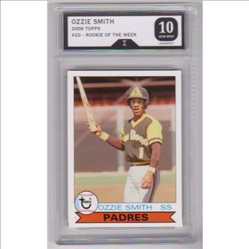 Graded Sigma Gem Mint 10 - Ozzie Smith 2006 Topps Rookie Of The Week #20 Card