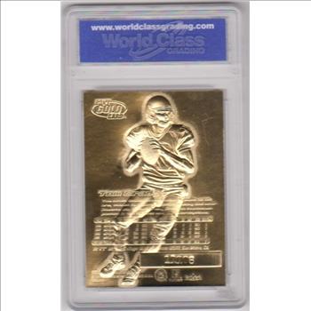 Rookie Graded Gem Mint 10 - Tom Brady 2000 Fleer Ultra Blue Metallic Signature Series 23 Kt Gold Card