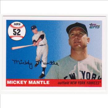 Mickey Mantle '55 Topps Style HR #52 2006 Topps #MHR52 Insert Card