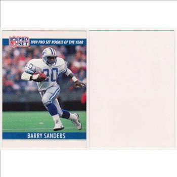 Barry Sanders 1990 Pro Set White Border Double Front Error + Blank Front Error Card Pair