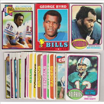 24 Different 1970's Topps Football Cards (1971-1979) w/ Bill Thompson + More