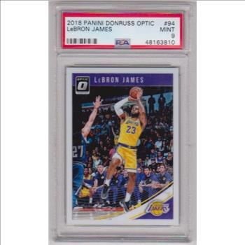 Graded PSA Mint 9 - Lebron James 2018-19 Donruss Optic #94 Card