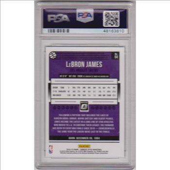 Graded PSA Mint 9 - Lebron James 2018-19 Donruss Optic #94 Card
