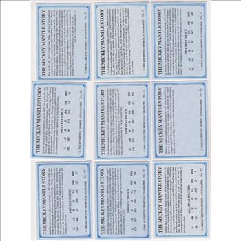 9 Different Mickey Mantle 1982 ASA The Mickey Mantle Story Cards