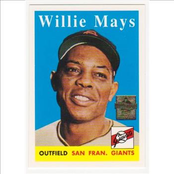 Willie Mays 1958 Topps #5 Commemorative Card - 1997 Topps #10 Insert Card