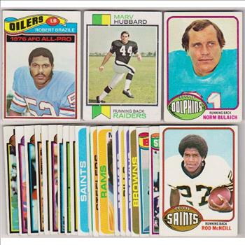 24 Different 1970's Topps Football Cards (1973-1979) w/ Robert Brazile + More