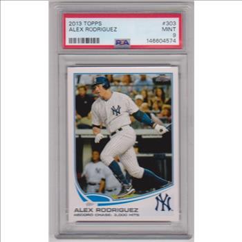 Graded PSA Mint 9 - Alex Rodriguez 2013 Topps Checklist #303 Card