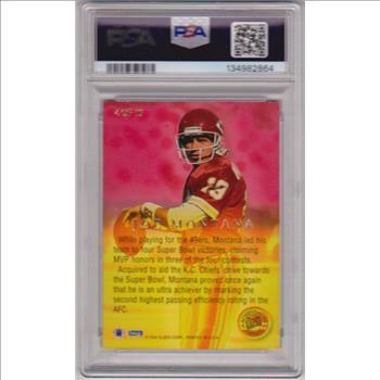 Graded PSA Mint 9 - Joe Montana 1994 Fleer Ultra Achievement Award #4 Insert Card
