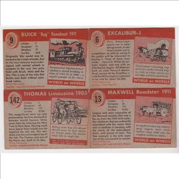 4 Different 1953 Topps Cars Cards - Vintage Lot
