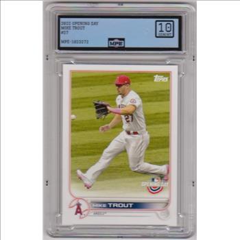 Graded MPE Gem Mint 10 - Mike Trout 2022 Topps Opening Day #27 Card