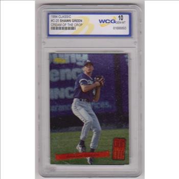 Rookie Graded Gem Mint 10 - Shawn Green 1994 Classic Cream Of The Crop #C-25 Insert Card