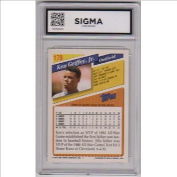 Graded Sigma Mint 9 - Ken Griffey, Jr. 1993 Topps #179 Card