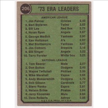 1974 Topps Jim Palmer/Tom Seaver #206 Card - HOF'ers