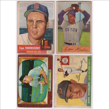 4 Different 1950's Topps/Bowman Baseball Cards (1953-1955) 