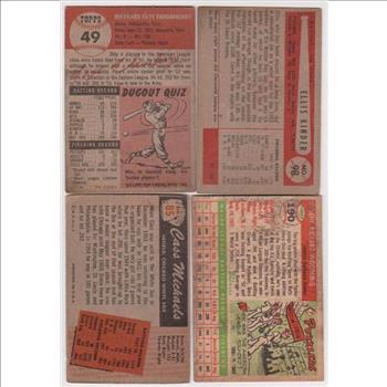4 Different 1950's Topps/Bowman Baseball Cards (1953-1955) 