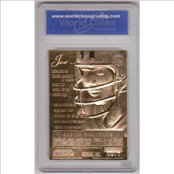 Graded Gem Mint 10 - Joe Namath 1997 Bleachers 23 Kt Gold Card