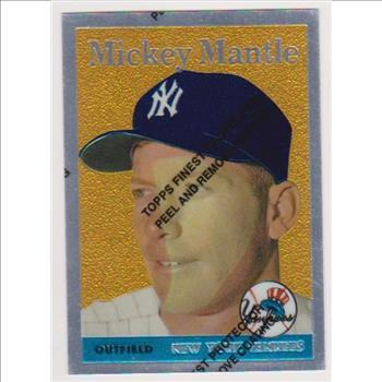 Mickey Mantle 1958 Topps Finest #150 Commemorative Card - 1996 Topps #8 of 19 Insert Card