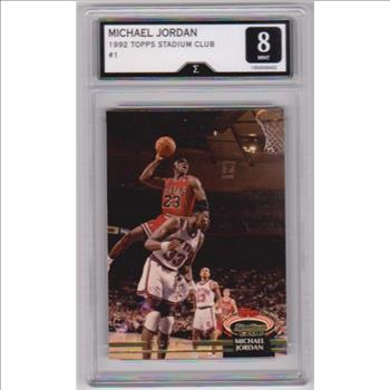 Graded Sigma Mint 8 - Michael Jordan 1992-93 Stadium Club #1 Card