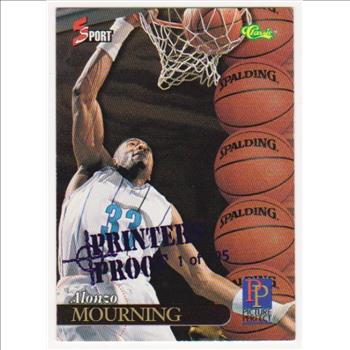 1 Of Only 795 Produced - Alonzo Mourning 1995 Classic 5-Sport Printers Proof #200 Card 