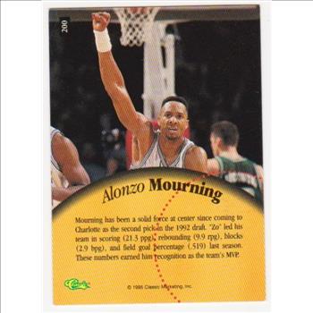 1 Of Only 795 Produced - Alonzo Mourning 1995 Classic 5-Sport Printers Proof #200 Card 
