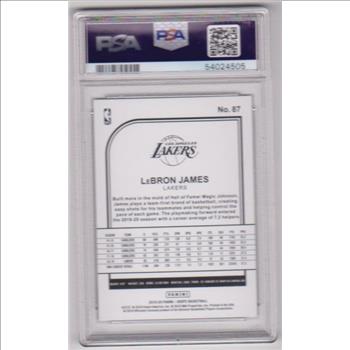 Graded PSA Mint 9 - Lebron James 2019-20 Hoops #87 Card