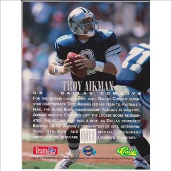 1994 Classic NFL Experience Troy Aikman 8.5x11 Blowup
