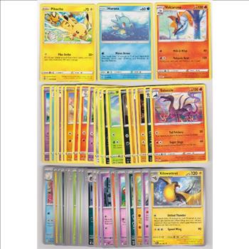 50 Different Pokemon Trading Cards w/ Pikachu + More