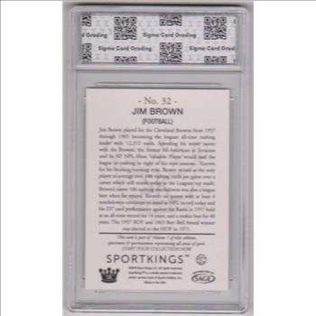 Graded Sigma Gem Mint 10 - Jim Brown 2018 Sage Sport Kings Gum #32 Card