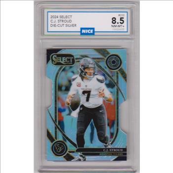 Graded Nice NM-MT+ 8.5 - C.J. Stroud 2024 Panini Select Die-Cut Silver #233 Card