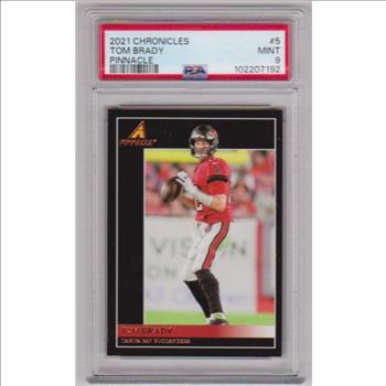Graded PSA Mint 9 - Tom Brady 2021 Panini Chronicles Pinnacle #5 Card