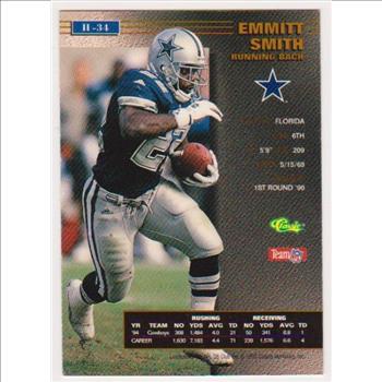 1 Of Only 725 Produced - Emmitt Smith 1995 Pro Line Series II Printers Proof #II-34 Insert Card