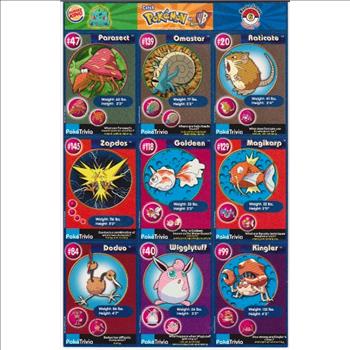 1999 Pokemon Master Trainer Collector Set 9 Card Uncut Sheet #6