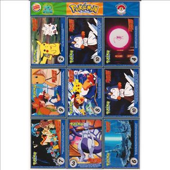 1999 Pokemon Master Trainer Collector Set 9 Card Uncut Sheet #6