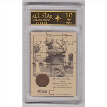 Graded 10 - Harry Vardon Authenticated Ink Puzzle Card