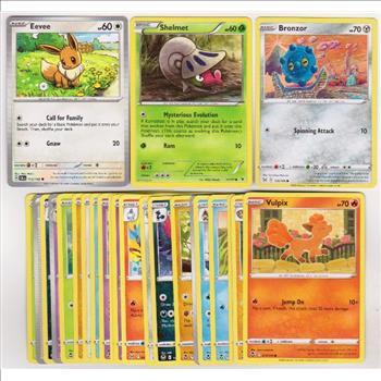 25 Different Pokemon Trading Cards w/ Eevee + More