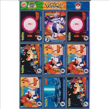 1999 Pokemon Master Trainer Collector Set 9 Card Uncut Sheet #2