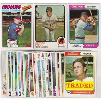 25 Different 1970's Topps Baseball Cards (1973-1979) w/ Boog Powell + More