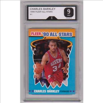 Graded Sigma Mint 9  - Charles Barkley 1990 Fleer All-Stars #1 Card